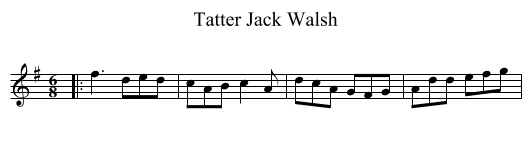 Tatter Jack Walsh - staff notation