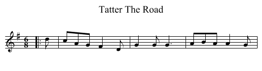 Tatter The Road - staff notation