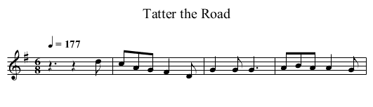 Tatter the Road - staff notation