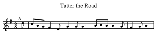 Tatter the Road - staff notation
