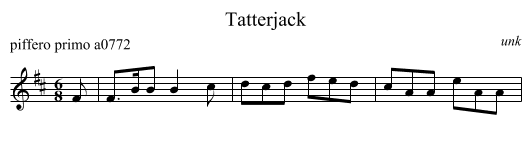Tatterjack - staff notation