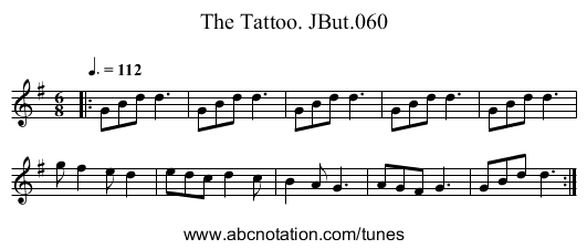 Tattoo. JBut.060, The - staff notation