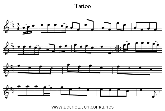 Tattoo - staff notation