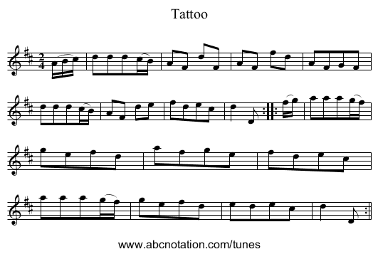 Tattoo - staff notation