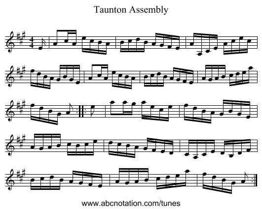 Taunton Assembly - staff notation