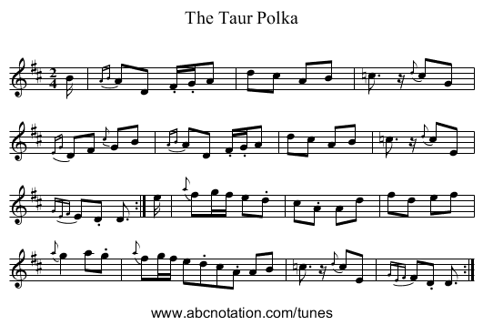 Taur Polka, The - staff notation