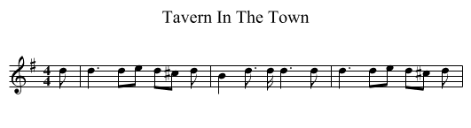 Tavern In The Town - staff notation