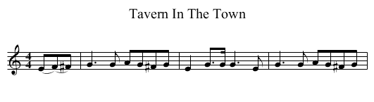 Tavern In The Town - staff notation