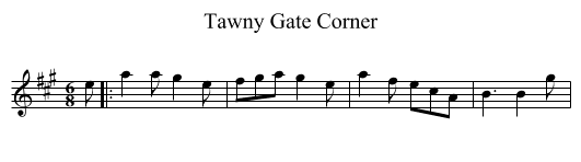 Tawny Gate Corner - staff notation