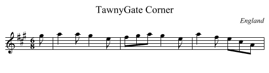 TawnyGate Corner - staff notation