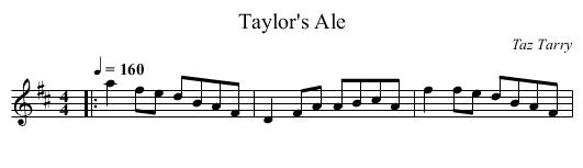 Taylor's Ale - staff notation
