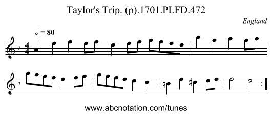 Taylor's Trip. (p).1701.PLFD.472 - staff notation
