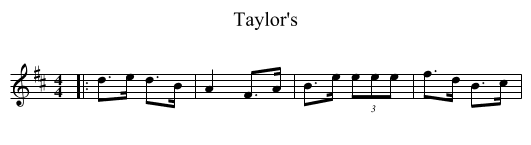 Taylor's - staff notation