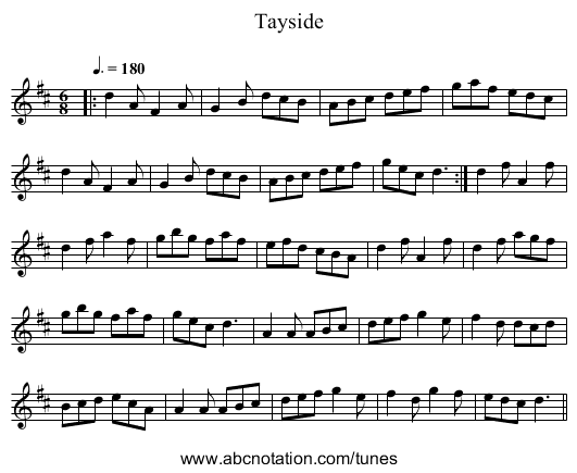 Tayside - staff notation