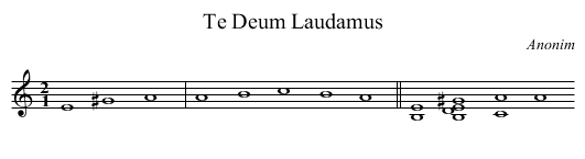 Te Deum Laudamus - staff notation