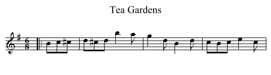 Tea Gardens - staff notation