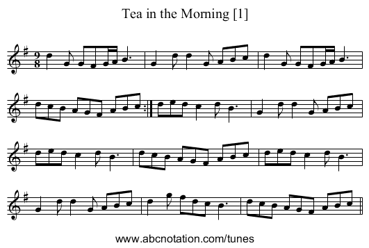 Tea in the Morning [1] - staff notation