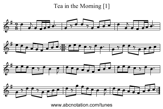 Tea in the Morning [1] - staff notation