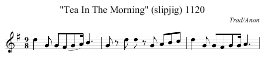 Tea In The Morning (slipjig) 1120 - staff notation