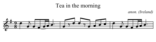 Tea in the morning - staff notation