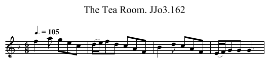 Tea Room. JJo3.162, The - staff notation