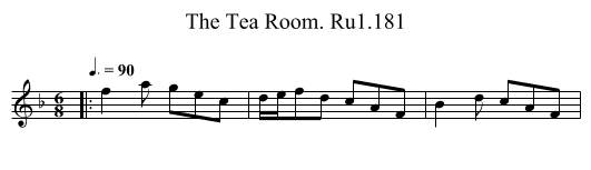 Tea Room. Ru1.181, The - staff notation