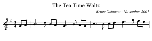 Tea Time Waltz, The - staff notation