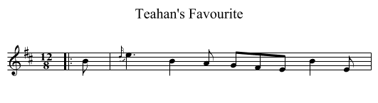 Teahan's Favourite - staff notation