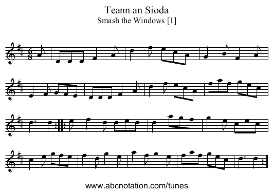 Teann an Sioda - staff notation