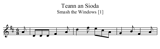 Teann an Sioda - staff notation