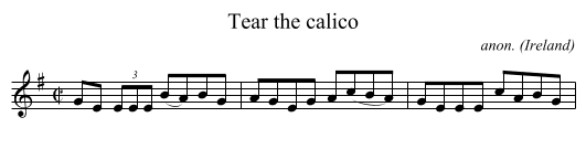 Tear the calico - staff notation