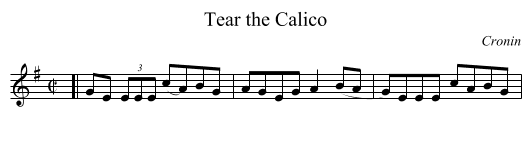 Tear the Calico - staff notation
