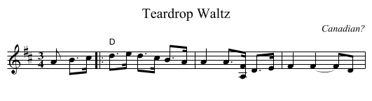 Teardrop Waltz - staff notation