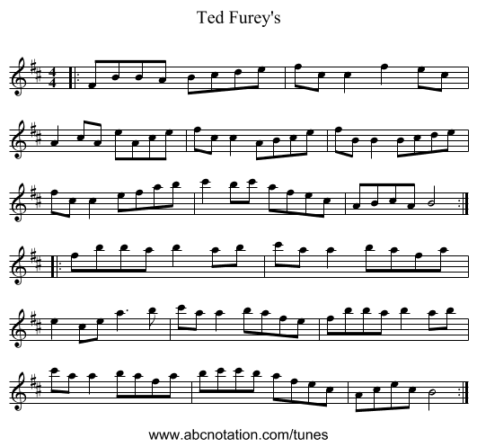 Ted Furey's - staff notation