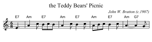Teddy Bears' Picnic, the  - staff notation