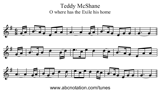 Teddy McShane - staff notation