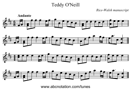Teddy O'Neill - staff notation