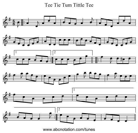 Tee Tie Tum Tittle Tee - staff notation