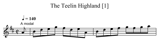 Teelin Highland [1], The - staff notation