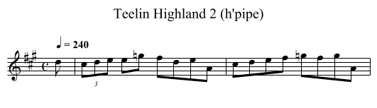 Teelin Highland 2 (h'pipe) - staff notation
