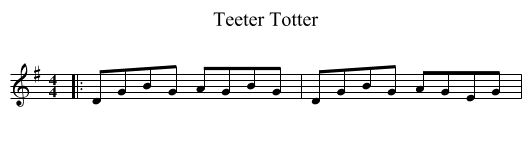 Teeter Totter - staff notation