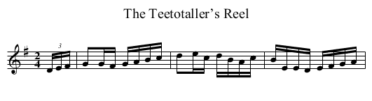Teetotaller’s Reel, The - staff notation