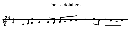 Teetotaller's, The  - staff notation