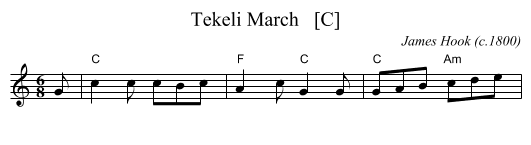 Tekeli March   [C] - staff notation