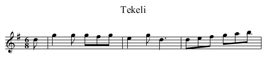 Tekeli - staff notation