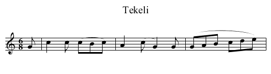 Tekeli - staff notation