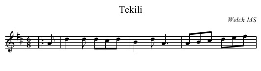 Tekili - staff notation