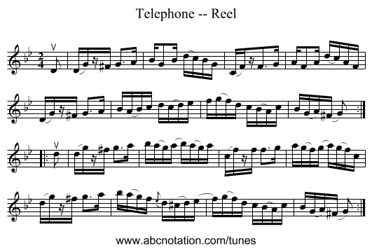 Telephone -- Reel - staff notation