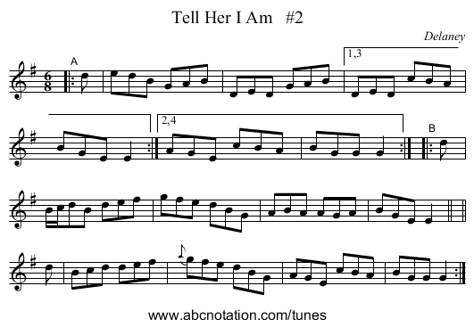 Tell Her I Am #2 - staff notation