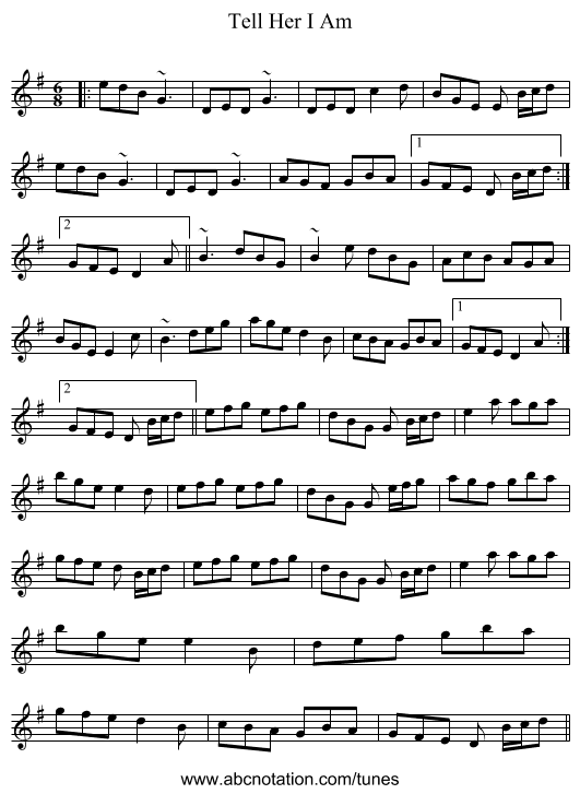 Tell Her I Am - staff notation